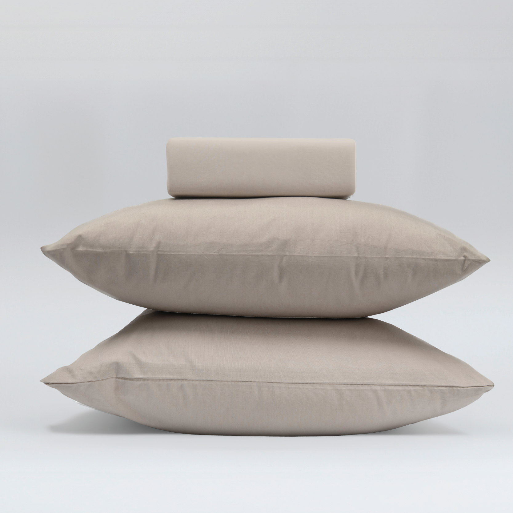Beige Fitted Bed Sheet Set