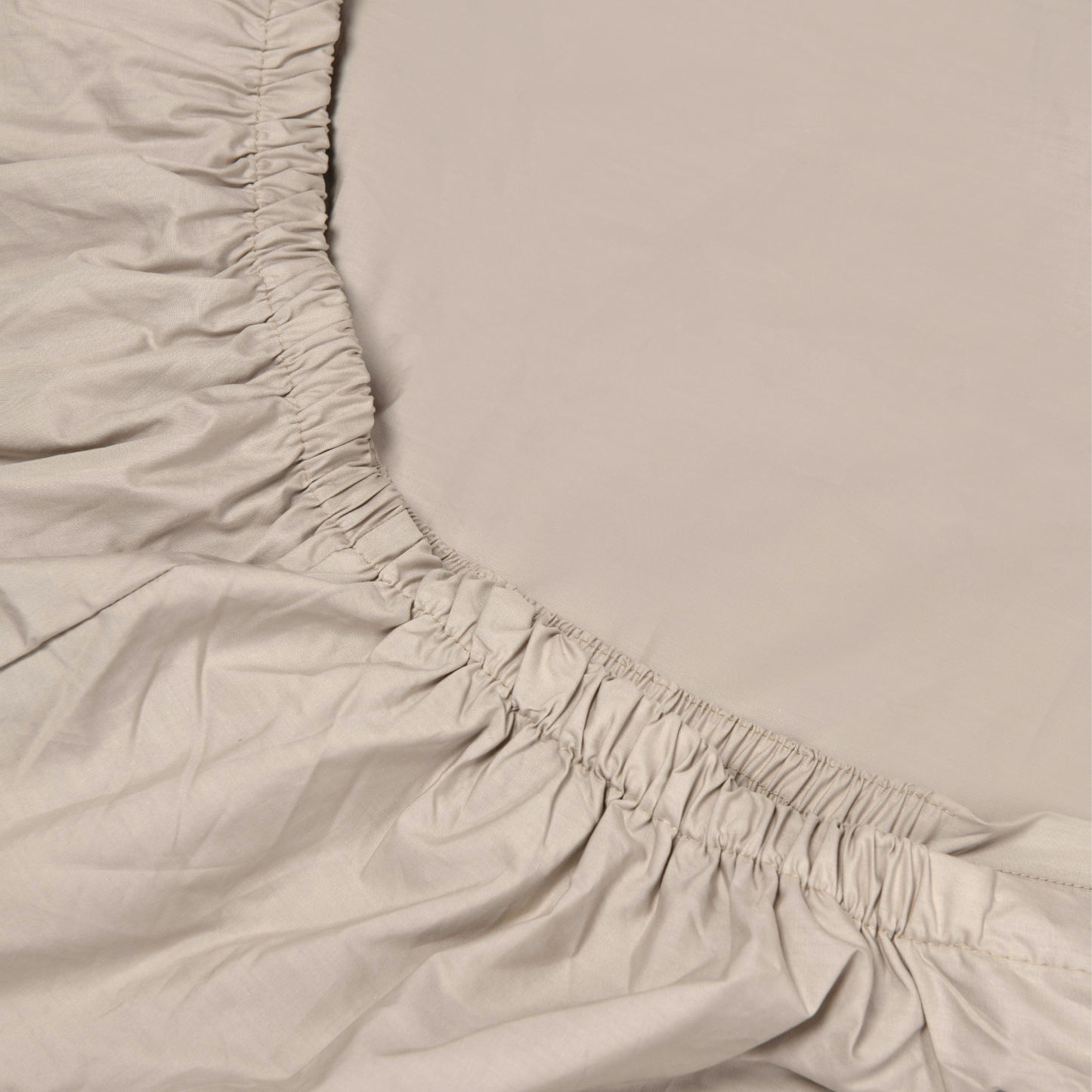 Beige Fitted Bed Sheet Set