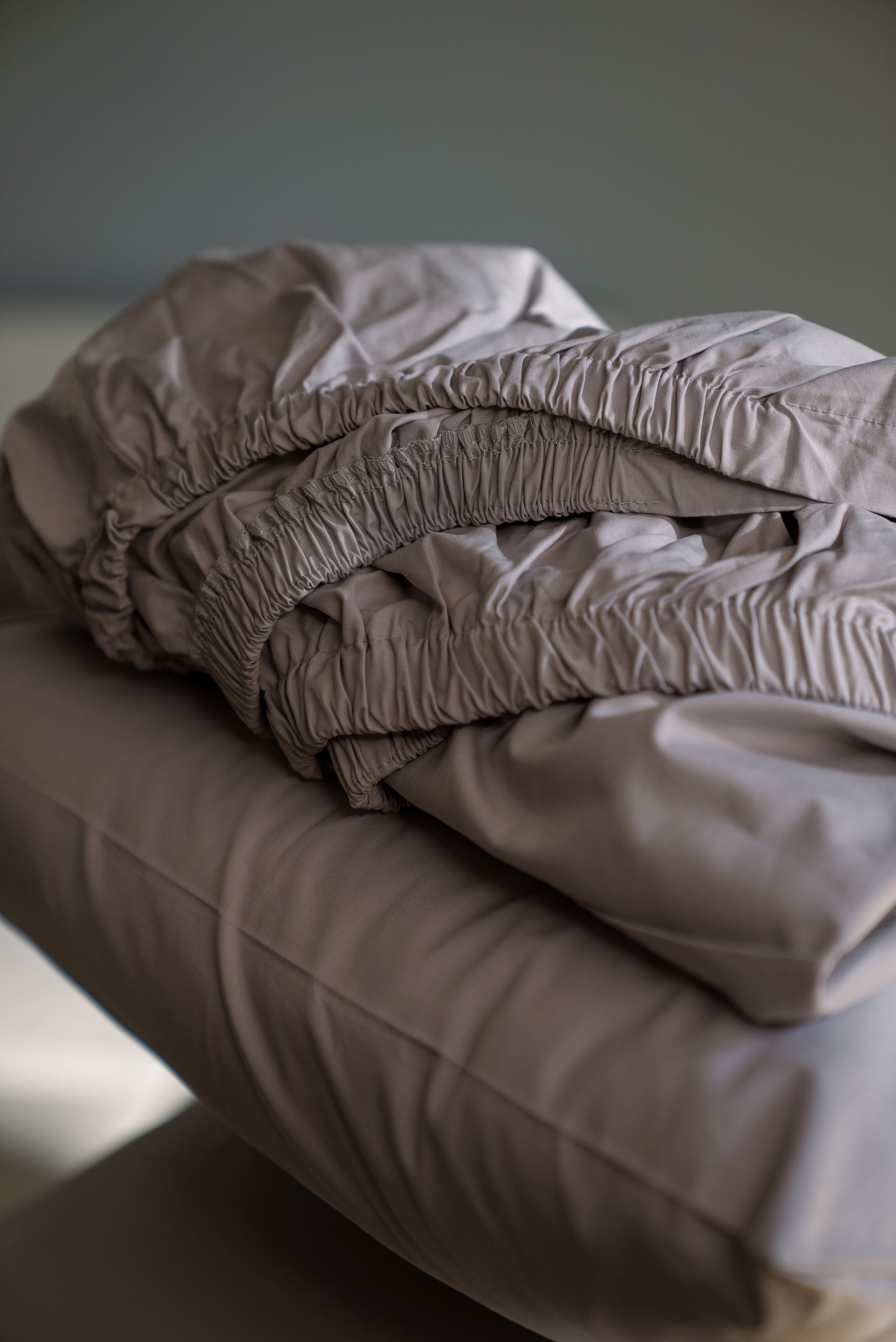 Beige Fitted Bed Sheet Set